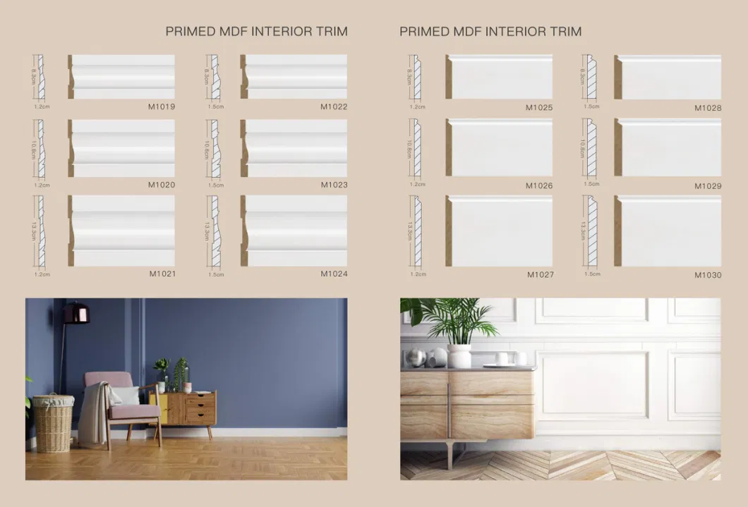 MDF Trim Skirting Wood Deck Baseboard Mouldings