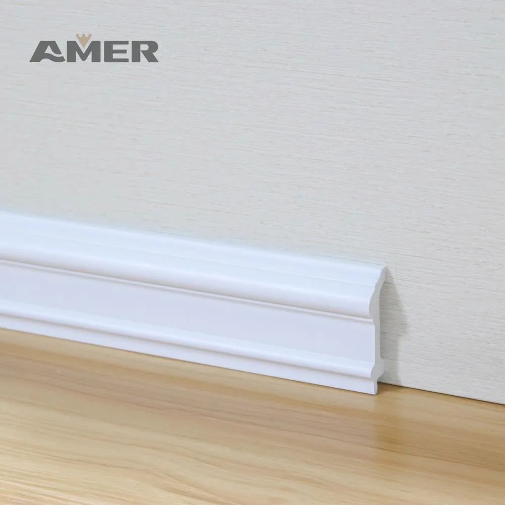 Rongke OEM Covers Wooden Polystyrene Flooring MDF Trim Square Baseboard MDF Moulding Fiber Skirting