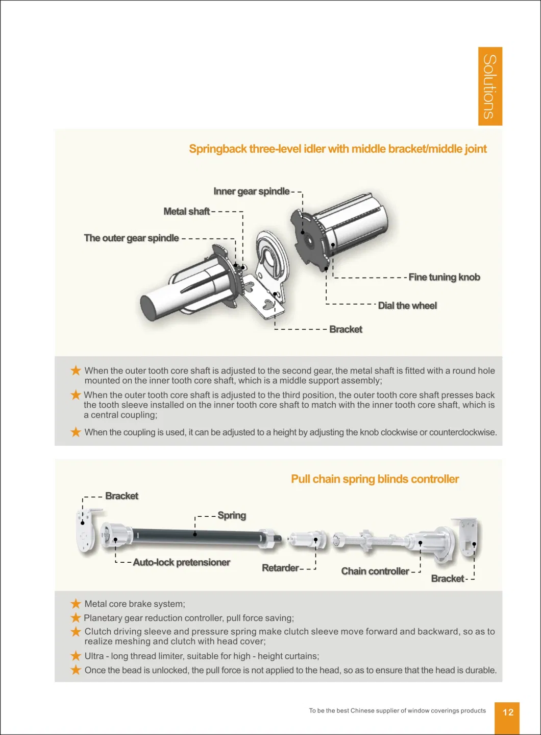 K55 Noiseless Easy Installation Clutch Roller Blinds Accessories /Manual Roller Shutter Components